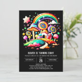 キャンディカラフルランド編集可能誕生日 招待状 (スタンド正面)