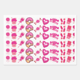 キャンディカラフルランド誕生日 ラッピングペーパーシート