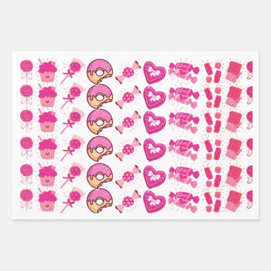 キャンディカラフルランド誕生日 ラッピングペーパーシート (正面)