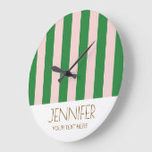 キャンディカラフルレインボーカラーブロックモダンストライプ ラージ壁時計 (傾斜)