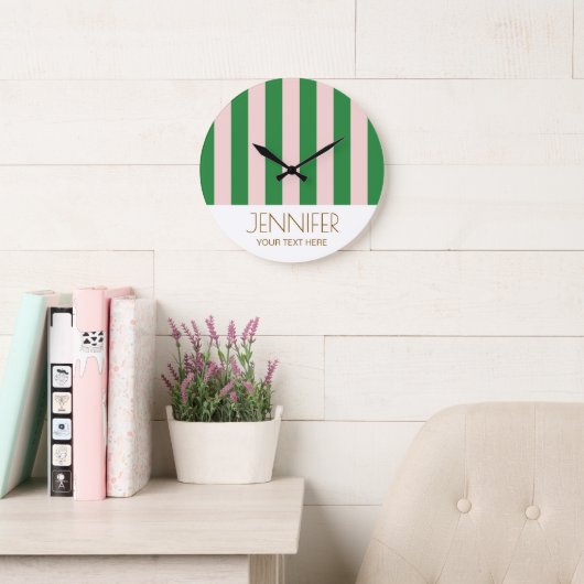 キャンディカラフルレインボーカラーブロックモダンストライプ ラージ壁時計 (読書スペース)
