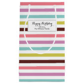 キャンディカラフルーのストライプパターン スモールペーパーバッグ (正面)