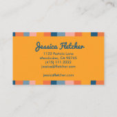 キャンディカラフルーストライプミニマリストオレンジ 名刺 (裏面)