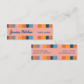 キャンディカラフルーストライプミニマリストピンク スキニー名刺 (正面/裏面)