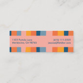 キャンディカラフルーストライプミニマリストピンク スキニー名刺 (裏面)