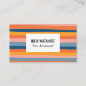 キャンディカラフルーストライプQRコードソーシャルメディアシック 名刺 (正面)