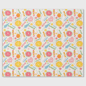 キャンディカラフルー爆発棒つきキャンデーオレンジピンクレッド ラッピングペーパー (フラット)