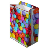 キャンディカラフル子供の誕生日 ミディアムペーパーバッグ (裏面アングル)