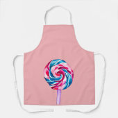 キャンディカラフル棒つきキャンデーウォーターカラーアート エプロン (正面)