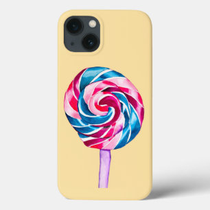 キャンディカラフル棒つきキャンデーウォーターカラーアート iPhone 13ケース