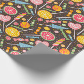 キャンディカラフル爆発棒つきキャンデーブルーオレンジレッド ラッピングペーパー (角)