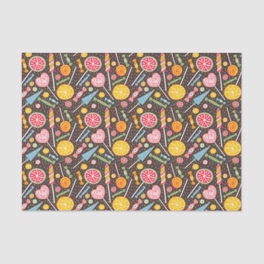 キャンディカラフル爆発棒つきキャンデーブルーオレンジレッド 薄葉紙 (正面)