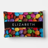 キャンディカラフル、キャンディボタン、スイーツ、お名前 アクセサリーポーチ (裏面)