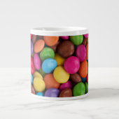 キャンディカラフル、キャンディボタン、スイーツ、お名前 ジャンボコーヒーマグカップ (正面)