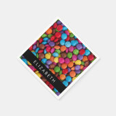 キャンディカラフル、キャンディボタン、スイーツ、お名前 スタンダードカクテルナプキン (角)