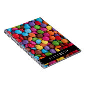 キャンディカラフル、キャンディボタン、スイーツ、お名前 ノートブック (右側)