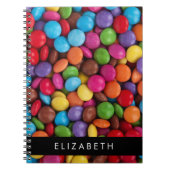 キャンディカラフル、キャンディボタン、スイーツ、お名前 ノートブック (正面)