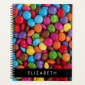 キャンディカラフル、キャンディボタン、スイーツ、お名前 プランナー手帳 (正面)