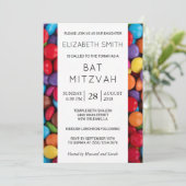 キャンディカラフル、キャンディボタン、スイーツ、バルミツワー 招待状 (スタンド正面)