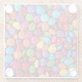 キャンディカラフル、キャンディボタン、スイーツ、食べ物 ガラスコースター (裏面)