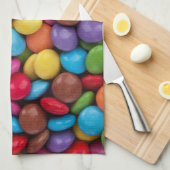 キャンディカラフル、キャンディボタン、スイーツ、食べ物 キッチンタオル (四つ折り)