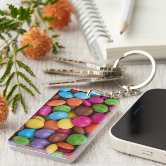 キャンディカラフル、キャンディボタン、スイーツ、食べ物 キーホルダー (正面右)