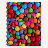 キャンディカラフル、キャンディボタン、スイーツ、食べ物 ノートブック (正面)
