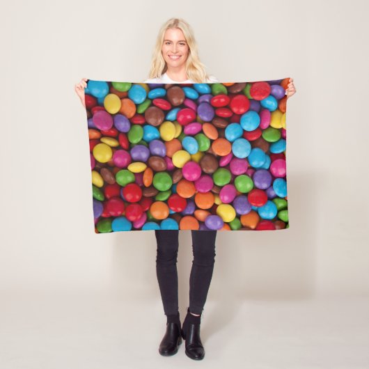 キャンディカラフル、キャンディボタン、スイーツ、食べ物 フリースブランケット (インサイチュ)
