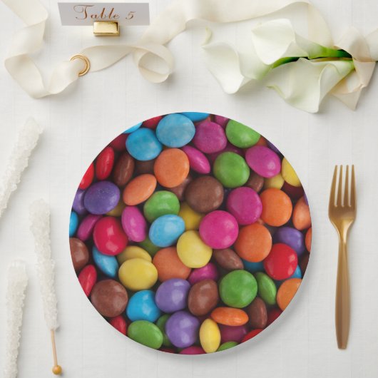 キャンディカラフル、キャンディボタン、スイーツ、食べ物 ペーパープレート (ウェディング)