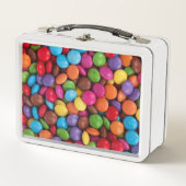 キャンディカラフル、キャンディボタン、スイーツ、食べ物 メタルランチボックス (正面)