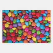 キャンディカラフル、キャンディボタン、スイーツ、食べ物 ラッピングペーパーシート (正面3)