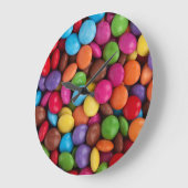 キャンディカラフル、キャンディボタン、スイーツ、食べ物 ラージ壁時計 (傾斜)