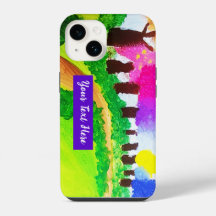 キャンディカラーの木々 - iPhoneケース
