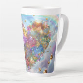 キャンディカラークリスタルハートデジタルアート カフェラテマグ (右アングル)