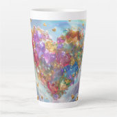 キャンディカラークリスタルハートデジタルアート カフェラテマグ (正面)