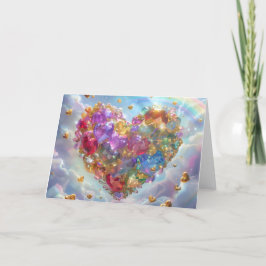 キャンディカラークリスタルハートデジタルアート サンキューカード