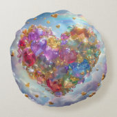 キャンディカラークリスタルハートデジタルアート ラウンドクッション (裏面)