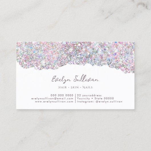キャンディカラーグリッターオンホワイト名刺 名刺 (裏面)