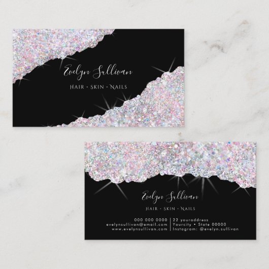 キャンディカラーグリッターシークイン名刺 名刺 (正面/裏面)