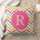 キャンディカラーシェブロン波パターンモノグラム クッション (ブランケット)