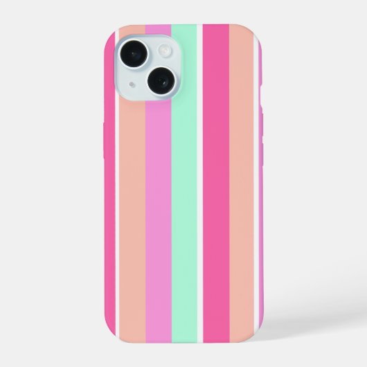 キャンディカラーストライプズ iPhone 15ケース (裏面)