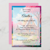 キャンディカラーレイクハウススウィート16誕生日 招待状 (正面/裏面)