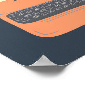 キャンディカラーヴィンテージタイプライターイラストレーション ポスター (角)