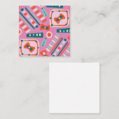 キャンディカラー抽象芸術シェイプ – ピンク、緑、オレンジ ノートカード (正面/裏面)