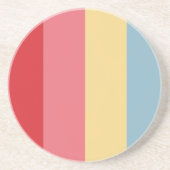 キャンディカラー縦ストライプの コースター (正面)