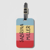 キャンディカラー縦ストライプの ラゲッジタグ (正面縦)
