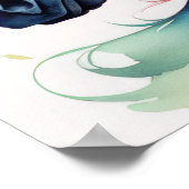 キャンディカラーIVの水彩ユニコーン ポスター (角)