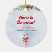 キャンディカンとカクテルクリスマス セラミックオーナメント (裏面)