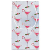 キャンディカンとカクテルパターンクリスマス スモールペーパーバッグ (裏面)