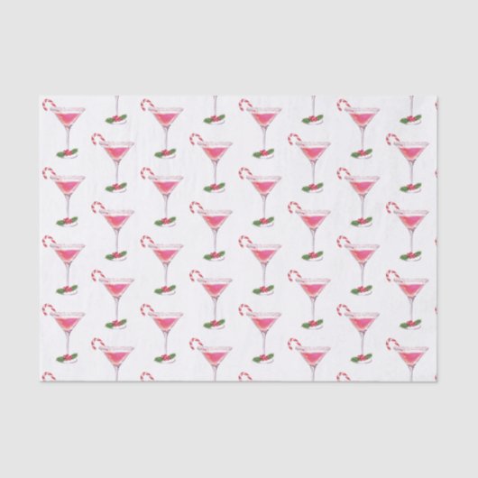 キャンディカンとカクテルパターンクリスマス 薄葉紙 (正面)